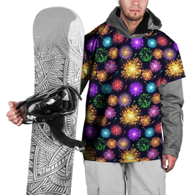 Накидка на куртку 3D с принтом Праздничный Фейерверк (салют) в Тюмени, 100% полиэстер |  | christmas | merry christmas | santa claus | дед мороз | ёлка | новый год | подарок | праздник | сантаклаус | снегурочка | снежинки