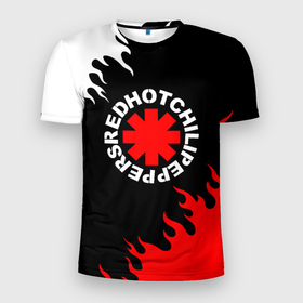 Мужская футболка 3D Slim с принтом RED HOT CHILI PEPPERS,  RHCP в Белгороде, 100% полиэстер с улучшенными характеристиками | приталенный силуэт, круглая горловина, широкие плечи, сужается к линии бедра | bright | fire | flame | heat | light | red hot chili peppers  rhcp | wildfire | искры | огненный | огонь | пламя | пожар