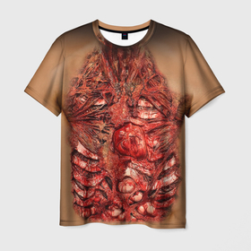 Мужская футболка 3D с принтом Открытая грудная клетка в Новосибирске, 100% полиэфир | прямой крой, круглый вырез горловины, длина до линии бедер | halloween | кровавая рана | кровь | рана на груди | хеллоуин | хелоуин | хэллоуин | хэлоуин