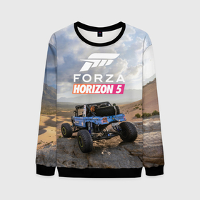 Мужской свитшот 3D с принтом Forza Horizon 5 в Новосибирске, 100% полиэстер с мягким внутренним слоем | круглый вырез горловины, мягкая резинка на манжетах и поясе, свободная посадка по фигуре | forza | forza horizon 5 | horizon | гонка | гонки | гоночный | игра | симулятор | форза хорайзен