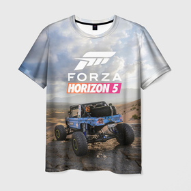 Мужская футболка 3D с принтом Forza Horizon 5 в Тюмени, 100% полиэфир | прямой крой, круглый вырез горловины, длина до линии бедер | forza | forza horizon 5 | horizon | гонка | гонки | гоночный | игра | симулятор | форза хорайзен