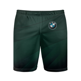 Мужские шорты спортивные с принтом GREEN BMW в Новосибирске,  |  | Тематика изображения на принте: bmw 2021 | bmw m3 | bmw m3 g80 2021 | bmw m3 touring | зеленое бмв | зеленый цвет острова мэн | ярко зеленый бмв