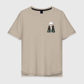 Мужская футболка хлопок Oversize с принтом нагито комаэда данганронпа в Кировске, 100% хлопок | свободный крой, круглый ворот, “спинка” длиннее передней части | аниме | данганронпа | игра | комаэда | нагито