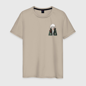 Мужская футболка хлопок с принтом нагито комаэда данганронпа в Петрозаводске, 100% хлопок | прямой крой, круглый вырез горловины, длина до линии бедер, слегка спущенное плечо. | аниме | данганронпа | игра | комаэда | нагито