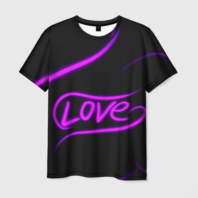 Мужская футболка 3D с принтом Dark love в Петрозаводске, 100% полиэфир | прямой крой, круглый вырез горловины, длина до линии бедер | i love you | iloveyou | love | loveyou | крестики | люблю | люблю тебя | любовь | смайлик