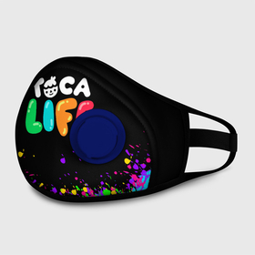Маска из неопрена с принтом TOCA BOCA LIFE БРЫЗГИ КРАСОК в городе Новоалтайск, неопрен 100% | Форма огибающая нос. Резинки для ушей с дополнительной резинкой на затылке. Клапан для выдоха для активного дыхания при занятиях спортом. Эластичный материал маски и окантовки для лучшего растяжения и прилегания маски.  | Тематика изображения на принте: digital toys | gamer | games | helicopter taxi | pets | toca boca | toca hair salon | toca kitchen | toca life | toca life city | toca life worl | toca tea party | video games | игры