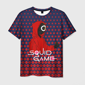 Мужская футболка 3D с принтом Сериал   Игра в кальмара cool в Тюмени, 100% полиэфир | прямой крой, круглый вырез горловины, длина до линии бедер | among us | squid game | выживание | игра в кальмара | кальмар | корейский | корея | хван чжун хо | чо сан
