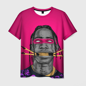 Мужская футболка 3D с принтом Dangerous Travis , 100% полиэфир | прямой крой, круглый вырез горловины, длина до линии бедер | hip hop | rap | rep | travis scott | исполнители | исполнитель | музыка | реп | трвис скотт | тревис скотт