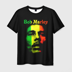 Мужская футболка 3D с принтом Великий Боб в Курске, 100% полиэфир | прямой крой, круглый вырез горловины, длина до линии бедер | bob marley | reggi | reggy | боб марли | исполнители | исполнитель | музыка | регги