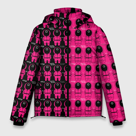 Мужская зимняя куртка 3D с принтом Squid Game (pattern) в Тюмени, верх — 100% полиэстер; подкладка — 100% полиэстер; утеплитель — 100% полиэстер | длина ниже бедра, свободный силуэт Оверсайз. Есть воротник-стойка, отстегивающийся капюшон и ветрозащитная планка. 

Боковые карманы с листочкой на кнопках и внутренний карман на молнии. | Тематика изображения на принте: netflix | ojingeo geim | squid | squid game | дорама | игра в кальмара | кальмар | ки хун | корея | нетфликс | сан ву | сериал