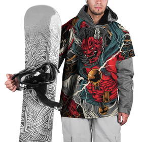 Накидка на куртку 3D с принтом БОГ ГРОМА РАЙДЗИН , 100% полиэстер |  | demon | evil | god | japan | raijin | red | samurai | бог | буддизм | восток | гроза | гром | демон | дьявол | зло | красный | молния | райдзин | самурай | япония