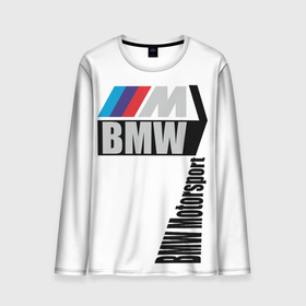 Мужской лонгслив 3D с принтом BMW  Motorsport в Санкт-Петербурге, 100% полиэстер | длинные рукава, круглый вырез горловины, полуприлегающий силуэт | bmw | автоспорт | бмв | логотипы | надписи | немецкая классика | немецкие машины