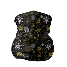 Бандана-труба 3D с принтом Зимние Узоры (золотые) в Кировске, 100% полиэстер, ткань с особыми свойствами — Activecool | плотность 150‒180 г/м2; хорошо тянется, но сохраняет форму | merry christmas | дед мороз | ёлка | зима | мороз | новый год | подарок | праздник | рождество | с новым годом | сантаклаус | снег | снеговик | снегурочка | снежинки | снежные узоры | узоры