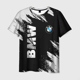 Мужская футболка 3D с принтом BMW GRUNGE | БМВ ГРАНЖ в Екатеринбурге, 100% полиэфир | прямой крой, круглый вырез горловины, длина до линии бедер | Тематика изображения на принте: bmw | grunge | авто | автомобиль | бмв | гранж | краска | лого | логотип | марка | машина | модель | потертости