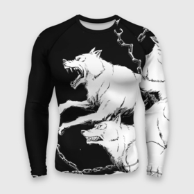 Мужской рашгард 3D с принтом Белые волки в Санкт-Петербурге,  |  | wolf | wolfs | волк | волки | волчара | животные | звери | лес | природа