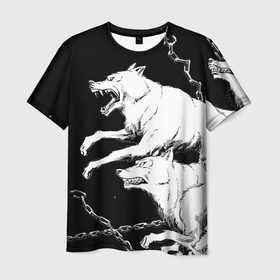 Мужская футболка 3D с принтом Белые волки в Новосибирске, 100% полиэфир | прямой крой, круглый вырез горловины, длина до линии бедер | wolf | wolfs | волк | волки | волчара | животные | звери | лес | природа