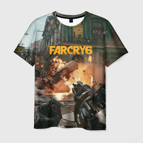 Мужская футболка 3D с принтом Far Cry 6 gameplay art в Кировске, 100% полиэфир | прямой крой, круглый вырез горловины, длина до линии бедер | art | cry | dani | far | game | rojas | shooter | ubisoft | арт | дани | пулемет | рохас | фаркрай | шутер | экшн