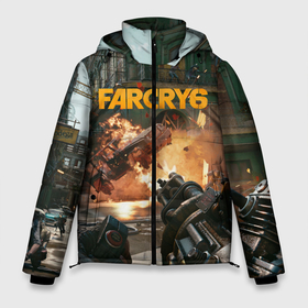 Мужская зимняя куртка 3D с принтом Far Cry 6 gameplay art в Петрозаводске, верх — 100% полиэстер; подкладка — 100% полиэстер; утеплитель — 100% полиэстер | длина ниже бедра, свободный силуэт Оверсайз. Есть воротник-стойка, отстегивающийся капюшон и ветрозащитная планка. 

Боковые карманы с листочкой на кнопках и внутренний карман на молнии. | Тематика изображения на принте: art | cry | dani | far | game | rojas | shooter | ubisoft | арт | дани | пулемет | рохас | фаркрай | шутер | экшн