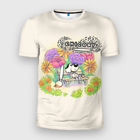 Мужская футболка 3D Slim с принтом Chicory: A Colorful Tale , 100% полиэстер с улучшенными характеристиками | приталенный силуэт, круглая горловина, широкие плечи, сужается к линии бедра | chicory | chicory a colorful tale | детская игра | игра | раскраска | цветная сказка | цикория