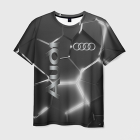 Мужская футболка 3D с принтом AUDI GREY 3D ПЛИТЫ , 100% полиэфир | прямой крой, круглый вырез горловины, длина до линии бедер | audi | auto | rs | sport | авто | автомобиль | автомобильные | ауди | бренд | марка | машины | спорт