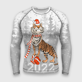 Мужской рашгард 3D с принтом Тигр с подарками ,  |  | 2022 | fir forest | gifts | happy new year | merry christmas | red hat | santa claus | tiger | year of the tiger | год тигра | еловый лес | красная шапка | новый год | подарки | рождество | санта клаус | тигр