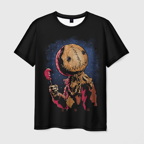 Мужская футболка 3D с принтом Живое Чучело (Halloween) в Петрозаводске, 100% полиэфир | прямой крой, круглый вырез горловины, длина до линии бедер | halloween | horrors | monster | moon | night | pumpkin | scare | stars | живое | звезды | луна | монстр | ночь | тыква | ужастики | ужасы | хэллоуин | чучело