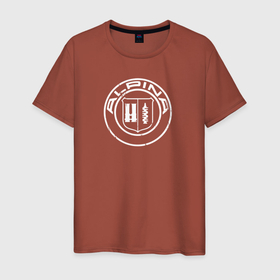 Мужская футболка хлопок с принтом Лого Alpina в Петрозаводске, 100% хлопок | прямой крой, круглый вырез горловины, длина до линии бедер, слегка спущенное плечо. | альпина | круг | лого | марка | машина