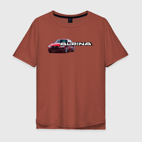 Мужская футболка хлопок Oversize с принтом Авто BMW Alpina в Кировске, 100% хлопок | свободный крой, круглый ворот, “спинка” длиннее передней части | авто | альпина | марка | машина | надпись
