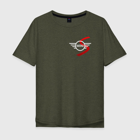 Мужская футболка хлопок Oversize с принтом Лого mini в Курске, 100% хлопок | свободный крой, круглый ворот, “спинка” длиннее передней части | авто | значок | логотип | марка | мини