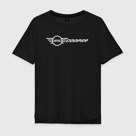Мужская футболка хлопок Oversize с принтом Марка mini в Курске, 100% хлопок | свободный крой, круглый ворот, “спинка” длиннее передней части | авто | лого | марка | мини | надпись