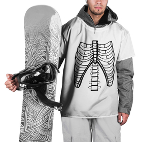 Накидка на куртку 3D с принтом ребра скелета в Екатеринбурге, 100% полиэстер |  | Тематика изображения на принте: anatomy | bones | cell | chest | death | disks | halloween | open | ribs | skeleton | spine | анатомия | грудная | диски | клетка | кости | открытая | позвоночник | ребра | скелет | хэллоуин
