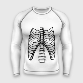 Мужской рашгард 3D с принтом ребра скелета в Санкт-Петербурге,  |  | anatomy | bones | cell | chest | death | disks | halloween | open | ribs | skeleton | spine | анатомия | грудная | диски | клетка | кости | открытая | позвоночник | ребра | скелет | хэллоуин