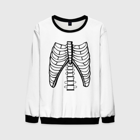 Мужской свитшот 3D с принтом ребра скелета в Санкт-Петербурге, 100% полиэстер с мягким внутренним слоем | круглый вырез горловины, мягкая резинка на манжетах и поясе, свободная посадка по фигуре | anatomy | bones | cell | chest | death | disks | halloween | open | ribs | skeleton | spine | анатомия | грудная | диски | клетка | кости | открытая | позвоночник | ребра | скелет | хэллоуин
