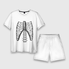 Мужской костюм с шортами 3D с принтом ребра скелета в Петрозаводске,  |  | anatomy | bones | cell | chest | death | disks | halloween | open | ribs | skeleton | spine | анатомия | грудная | диски | клетка | кости | открытая | позвоночник | ребра | скелет | хэллоуин