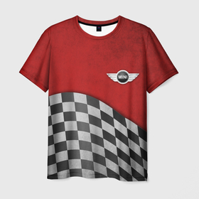 Мужская футболка 3D с принтом Финиш Cooper в Курске, 100% полиэфир | прямой крой, круглый вырез горловины, длина до линии бедер | гонка | купер | мини | финиш | флаг