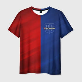 Мужская футболка 3D с принтом Логотип Alpina в Кировске, 100% полиэфир | прямой крой, круглый вырез горловины, длина до линии бедер | авто | герб | лого | марка | текстура