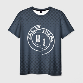 Мужская футболка 3D с принтом Печать Alpina , 100% полиэфир | прямой крой, круглый вырез горловины, длина до линии бедер | Тематика изображения на принте: авто | круг | лого | марка | печать