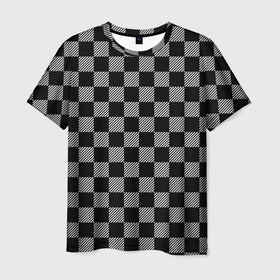 Мужская футболка 3D с принтом Шахматные Клетки в Новосибирске, 100% полиэфир | прямой крой, круглый вырез горловины, длина до линии бедер | chess | анатолий карпов | бобби фишер | владимир крамник | гари каспаров | игра | король | ладья | магнус карлсен | математика | михаил ботвинник | пешка | ферзь | хосерауль капабланка | чёрнобелые