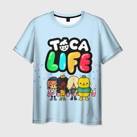 Мужская футболка 3D с принтом Toca Boca | Тока бока праздник в Санкт-Петербурге, 100% полиэфир | прямой крой, круглый вырез горловины, длина до линии бедер | toca boca | детская игра | игра | лого | логотип | персонажи | прикоснуться ко рту | тока бока