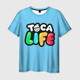 Мужская футболка 3D с принтом Toca Boca logo | Тока Бока логотип в Санкт-Петербурге, 100% полиэфир | прямой крой, круглый вырез горловины, длина до линии бедер | Тематика изображения на принте: toca boca | детская игра | игра | лого | логотип | персонажи | прикоснуться ко рту | тока бока