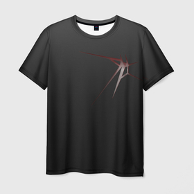 Мужская футболка 3D с принтом раскол в Кировске, 100% полиэфир | прямой крой, круглый вырез горловины, длина до линии бедер | красный | минимализм | раскол | трещина | фон | черный