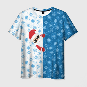 Мужская футболка 3D с принтом С Новым Годом (дед мороз) в Кировске, 100% полиэфир | прямой крой, круглый вырез горловины, длина до линии бедер | christmas | merry christmas | santa claus | дед мороз | ёлка | зима | мороз | новый год | подарок | праздник | рождество | с новым годом | санта клаус | снегурочка | снежинки