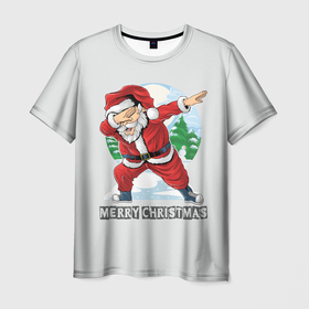 Мужская футболка 3D с принтом Mary Christmas (Dab) в Екатеринбурге, 100% полиэфир | прямой крой, круглый вырез горловины, длина до линии бедер | christmas | merry christmas | santa claus | дед мороз | ёлка | зима | мороз | новый год | подарок | праздник | рождество | с новым годом | санта клаус | снегурочка | снежинки