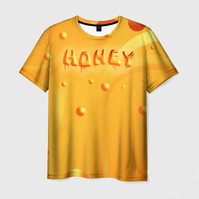Мужская футболка 3D с принтом Медовая волна |  Honey wave в Тюмени, 100% полиэфир | прямой крой, круглый вырез горловины, длина до линии бедер | honey | wave | волна | мёд | милая | милый | сладость