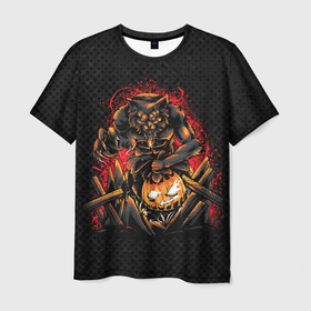 Мужская футболка 3D с принтом Werwolf в Курске, 100% полиэфир | прямой крой, круглый вырез горловины, длина до линии бедер | halloween | арт | волк | графика | зомби | мистика | оборотень | праздник | тыква | ужасы | хэллоуин