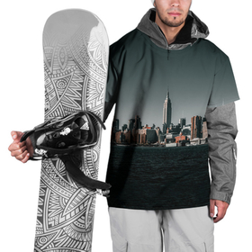 Накидка на куртку 3D с принтом Вид на Нью Йорк в Санкт-Петербурге, 100% полиэстер |  | Тематика изображения на принте: большой город | вид | здания | нью йорк | океан | панорама