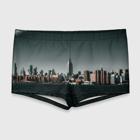 Мужские купальные плавки 3D с принтом Вид на Нью Йорк в Тюмени, Полиэстер 85%, Спандекс 15% |  | большой город | вид | здания | нью йорк | океан | панорама