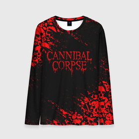 Мужской лонгслив 3D с принтом CANNIBAL CORPSE КРАСНЫЕ ЧЕРЕПА в Екатеринбурге, 100% полиэстер | длинные рукава, круглый вырез горловины, полуприлегающий силуэт | cannibal | cannibal corpse | corpse | death metal | deathgrind | алекс уэбстер | брутальный дэт метал | дэт метал | дэтграйнд | каннибал корпс | кеннибал корпс | кэннибал корпс | пол мазуркевич | роб барретт | труп каннибала