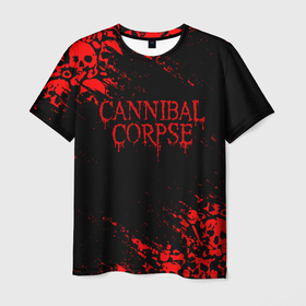 Мужская футболка 3D с принтом CANNIBAL CORPSE КРАСНЫЕ ЧЕРЕПА в Белгороде, 100% полиэфир | прямой крой, круглый вырез горловины, длина до линии бедер | cannibal | cannibal corpse | corpse | death metal | deathgrind | алекс уэбстер | брутальный дэт метал | дэт метал | дэтграйнд | каннибал корпс | кеннибал корпс | кэннибал корпс | пол мазуркевич | роб барретт | труп каннибала