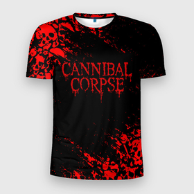 Мужская футболка 3D Slim с принтом CANNIBAL CORPSE КРАСНЫЕ ЧЕРЕПА в Тюмени, 100% полиэстер с улучшенными характеристиками | приталенный силуэт, круглая горловина, широкие плечи, сужается к линии бедра | cannibal | cannibal corpse | corpse | death metal | deathgrind | алекс уэбстер | брутальный дэт метал | дэт метал | дэтграйнд | каннибал корпс | кеннибал корпс | кэннибал корпс | пол мазуркевич | роб барретт | труп каннибала